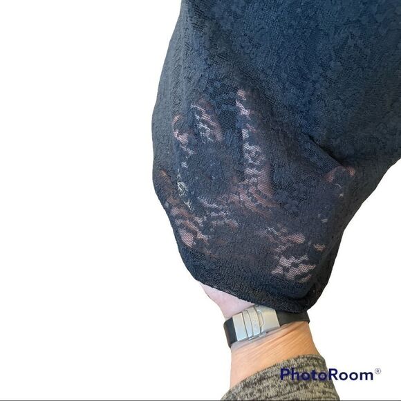 Black Lace Double Layered Slouchy Tank - NWT Croft and Barrow - Picture 3 of 9